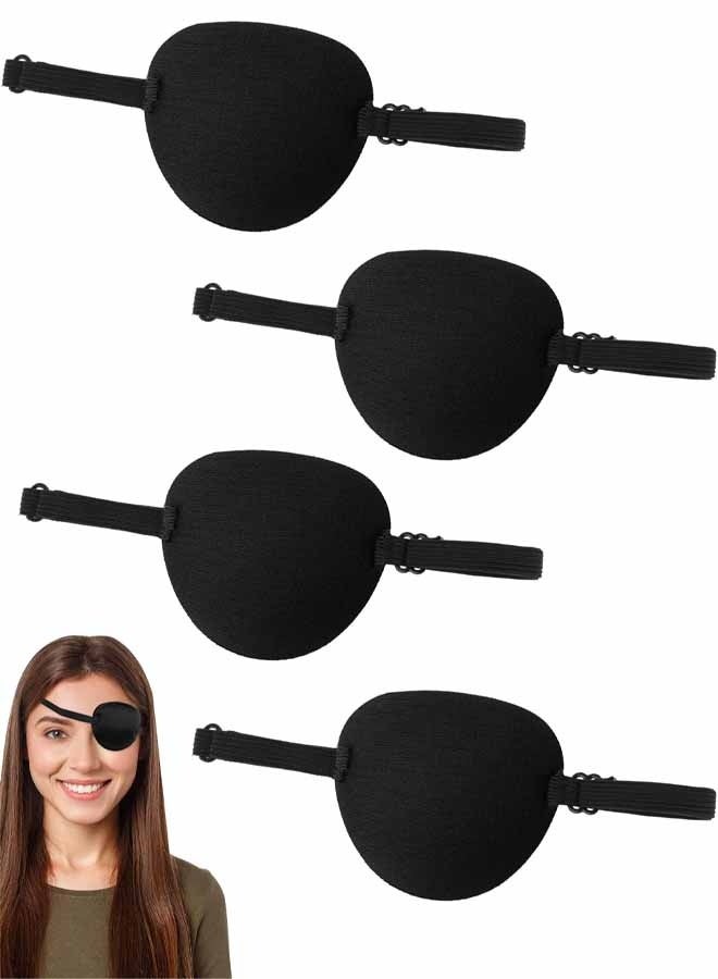 4 قطع من رقعة العين الطبية ثلاثية الأبعاد قابلة للتعديل لعلاج كسل العين، قابلة لإعادة الاستخدام، بتصميم قرصان، غطاء عين واحد للبالغين للعين اليسرى أو اليمنى، زي تنكري - Image 1